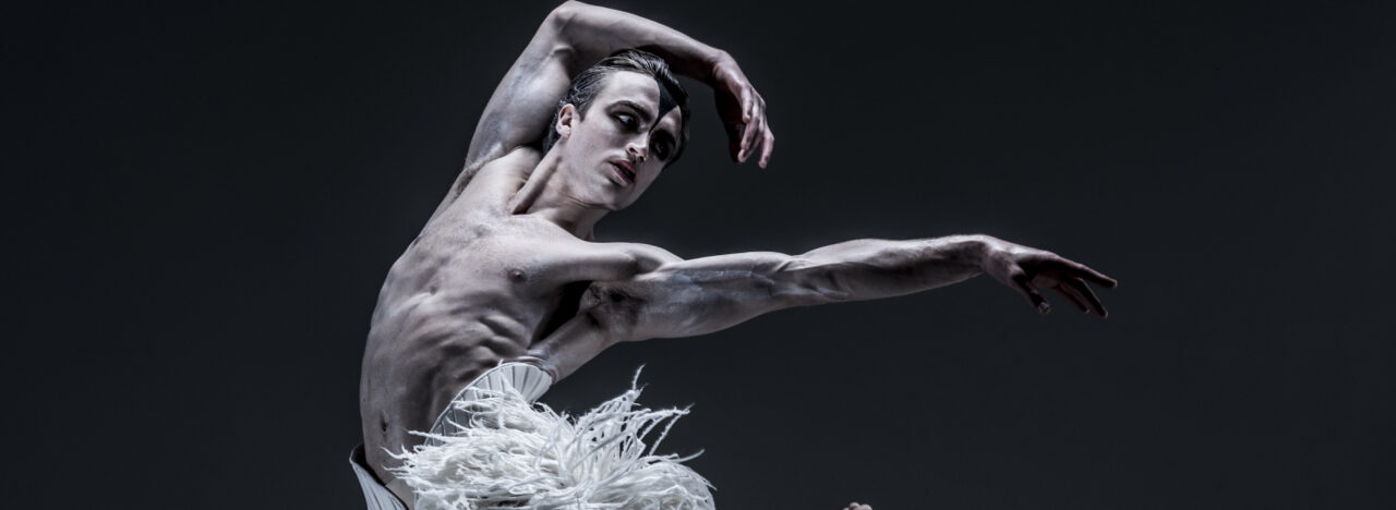 Mathew Ball as the Swan, Mathew Bourne’s Swan Lake