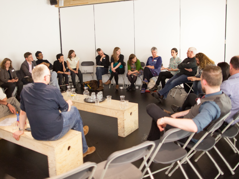 workshop participants sat in a circle