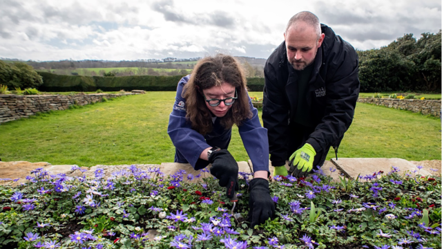 Photo credit - Kyte Photography – student placement maintaining flower beds