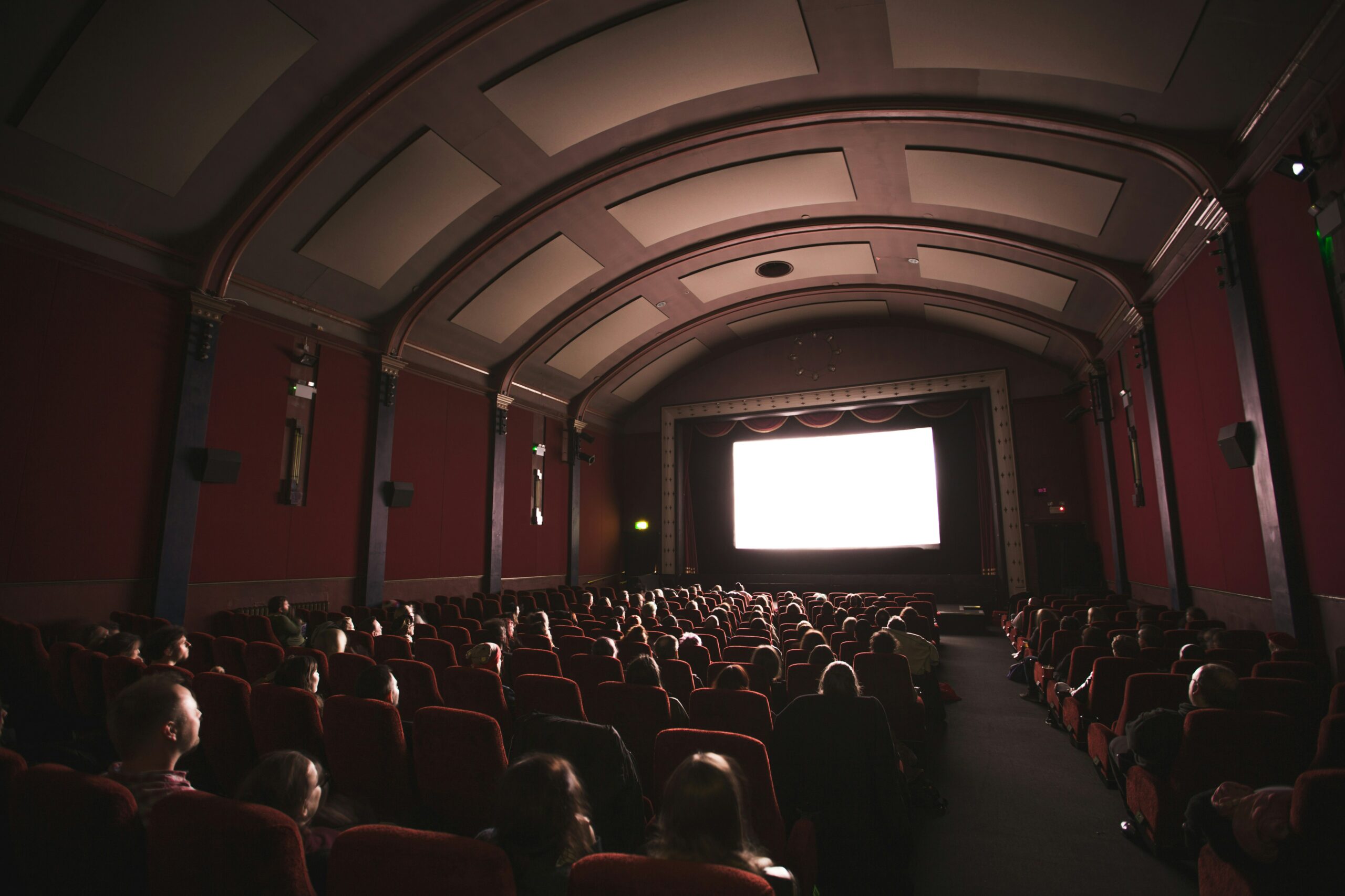 Cinema screen with full audience