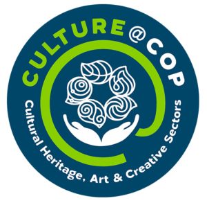 Graphic which says Culture At COP and has a reference to COP29 in the design